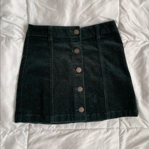 Dark green corduroy mini skirt